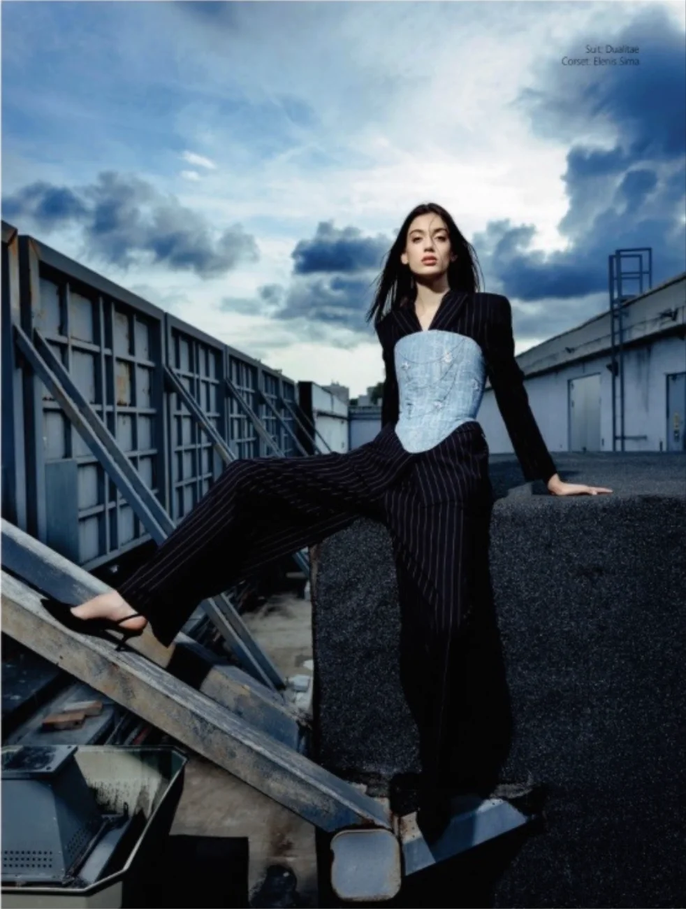 Editorial — Denim Corset Rooftop